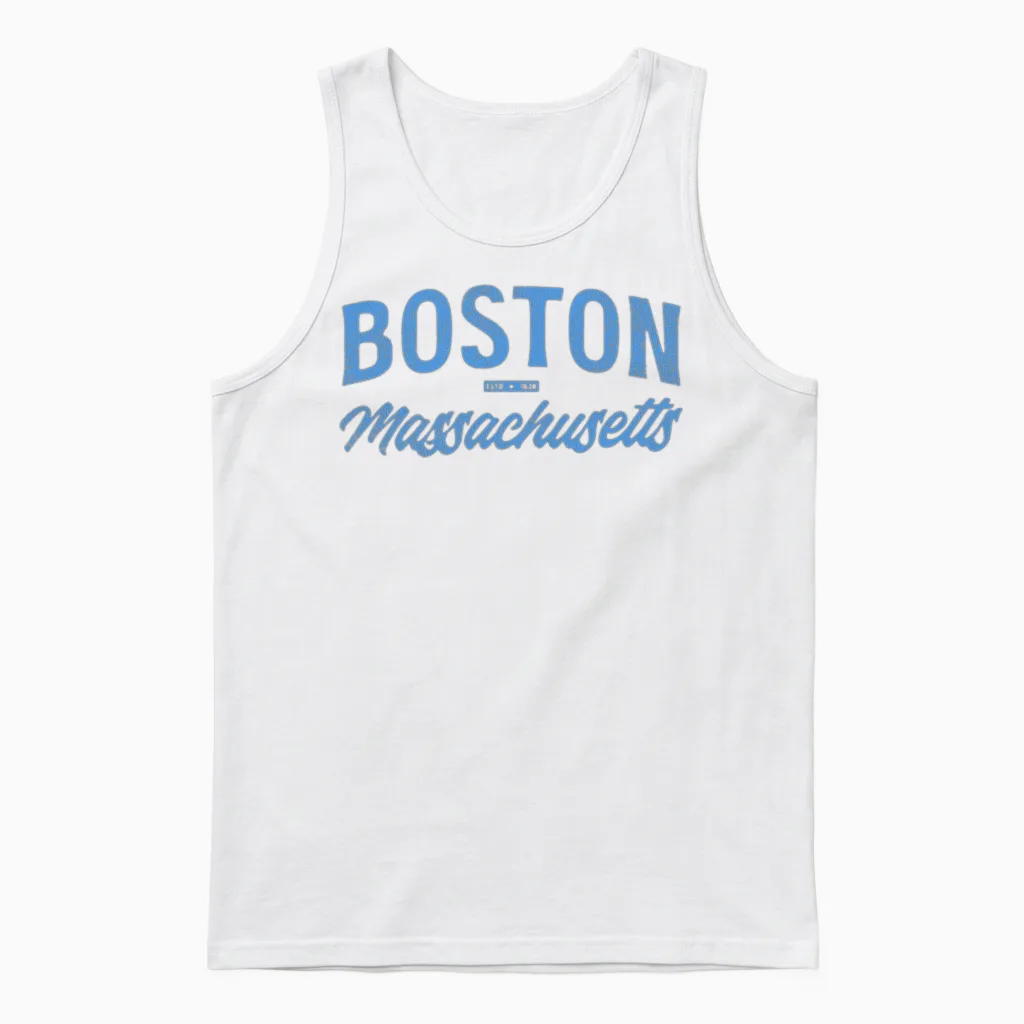 Retro Boston Usa - Patriotic & 4th of July Unisex Tank Top in White