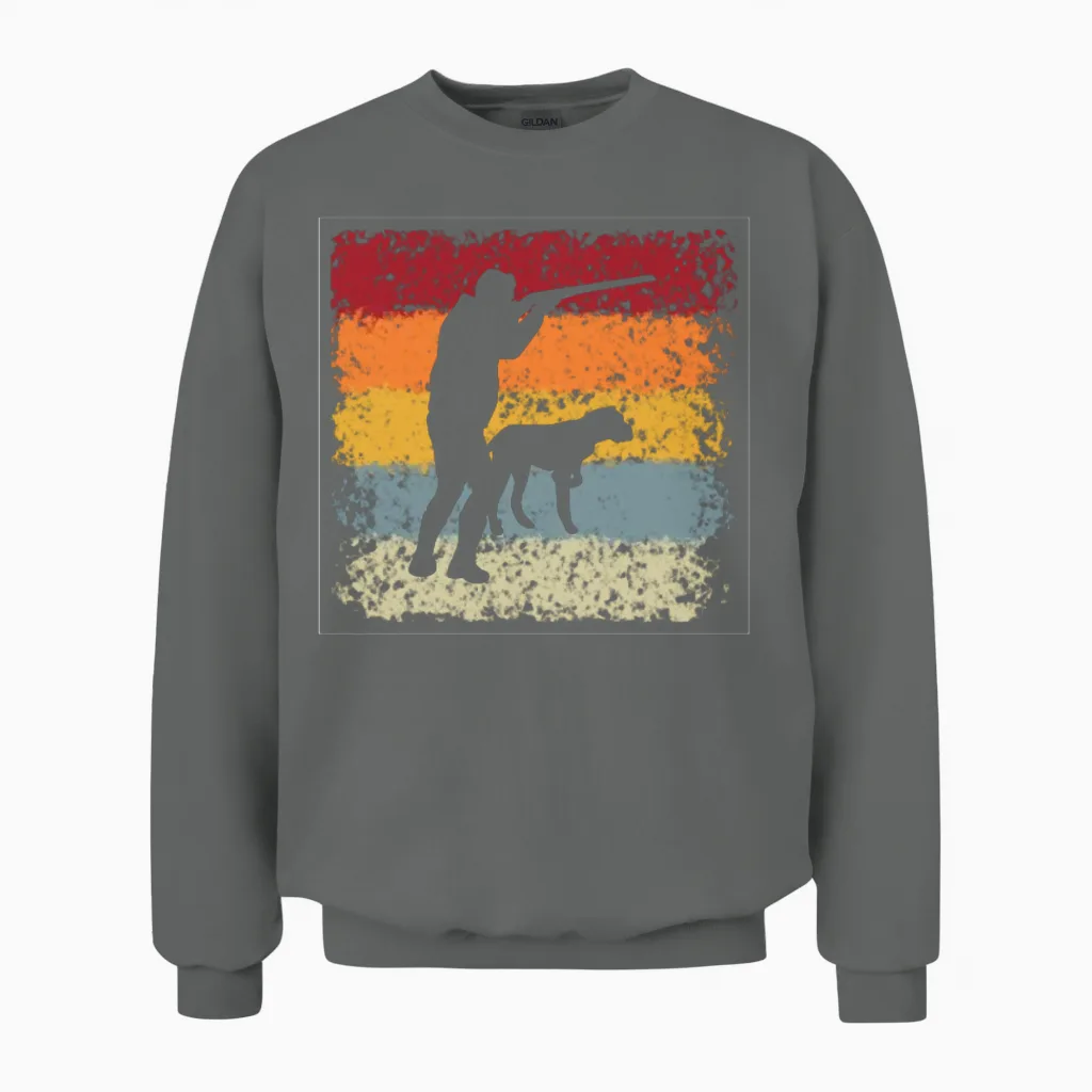 Hunting Retro Unisex Sweatshirt in Graphite Heather