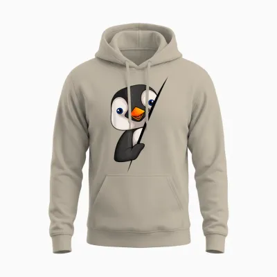 Pinguin Mädchen Jungen Kinder Damen Penguin Unisex Hoodie - Sand