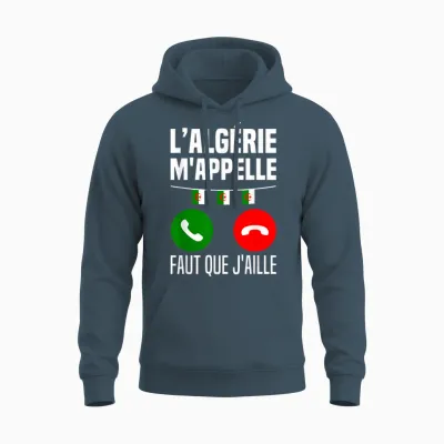 L'algérie M'appelle J'peux Pas J'me Barre En Algérie Drapeau Unisex Hoodie - Dark Heather