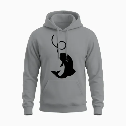 Fish Fishing Unisex Hoodie in Sport Grey