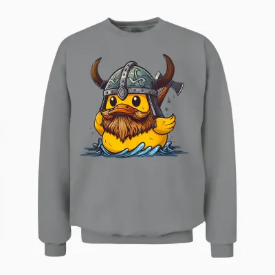 Rubber Duck Viking Duck Viking Helmet Vikings Rubber Duckie Unisex Sweatshirt - Sport Grey