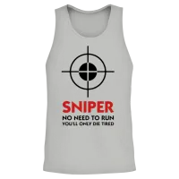 Sniper - Sniper No Need to Run Unisex Tank Top - Ash – 2