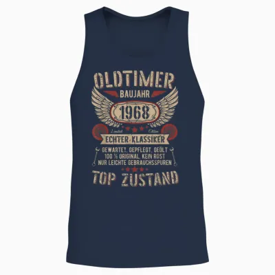 Oldtimer Baujahr 1968 Geboren Vintage Birthday Retro Unisex Tank Top - Navy
