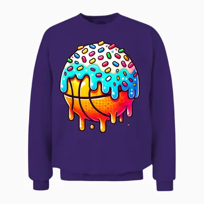 Ice Cream Basketball Drip Boys Girls Kids Basketball Stuff Unisex Sweatshirt - Purple