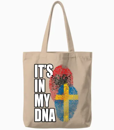 Albanian and Swedish Mix Heritage Dna Tote Bags - Natural