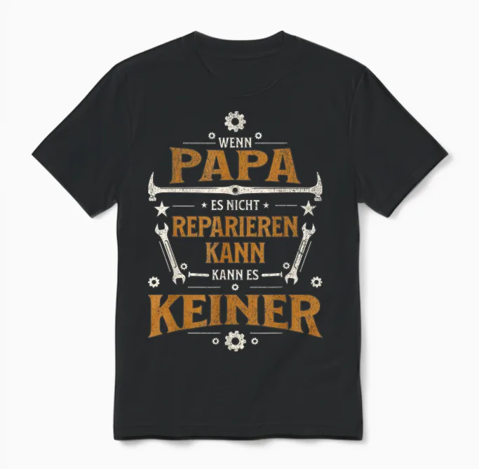 Wenn Papa Es Nicht Reparieren Kann Lustiges Handwerker Papa Unisex T-Shirt in Black