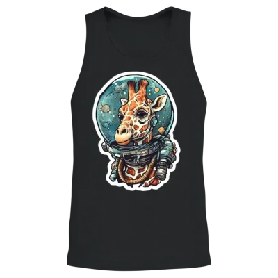 Space Giraffe Unisex Tank Top - Black