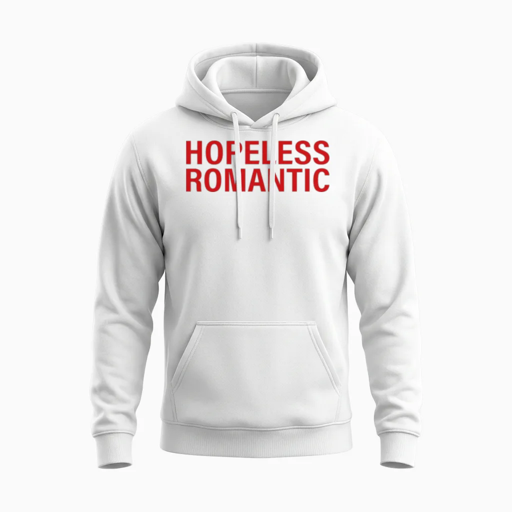 Hopeless Romantic Unisex Hoodie in White