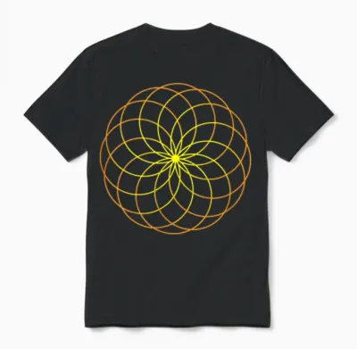 Echte Blume Des Lebens, Heilige Geometrie Unisex T-Shirt - Black