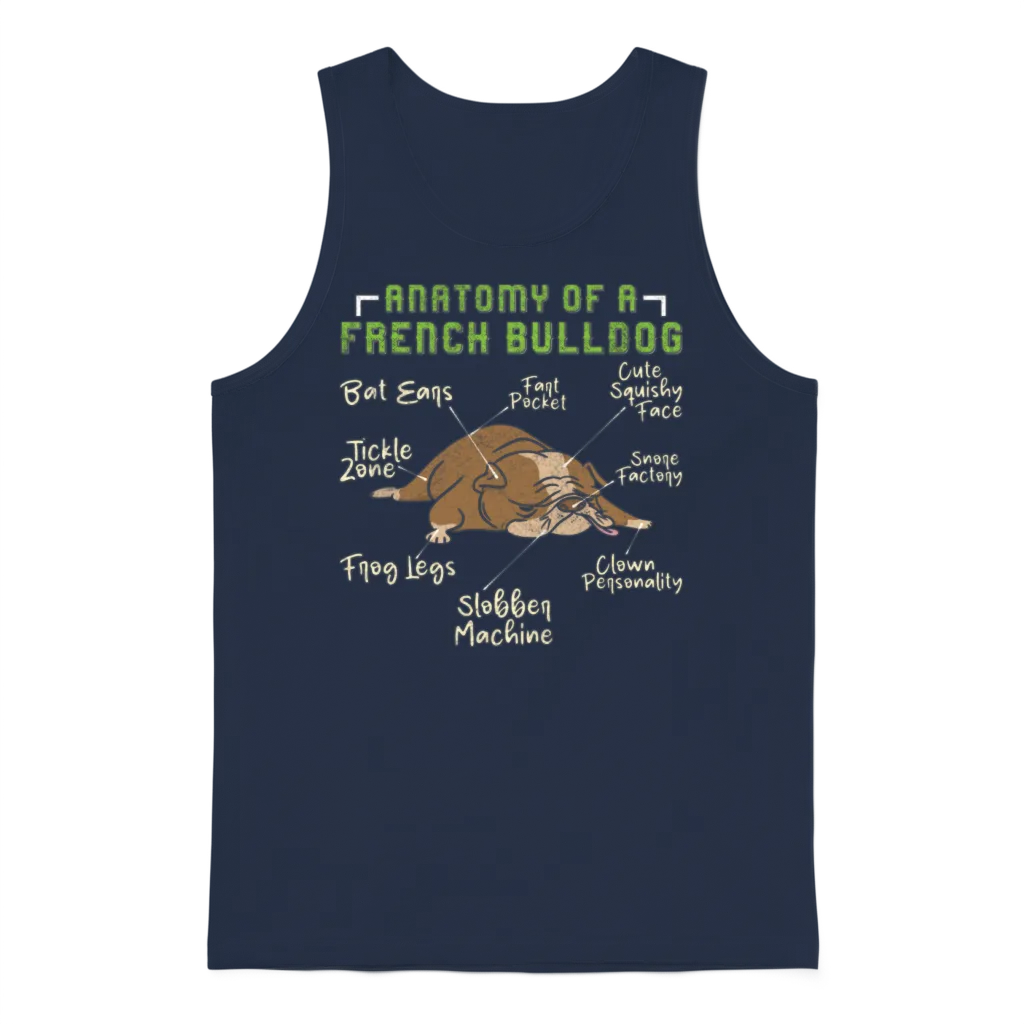 French Bulldog Funny Anatomy of a French Unisex Tank Top - Navy