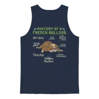French Bulldog Funny Anatomy of a French Unisex Tank Top - Navy – 1