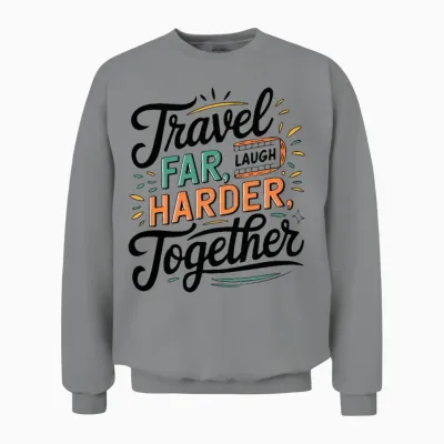 Travel Together Adevnture Travel Quote Text Art Unisex Sweatshirt - Sport Grey