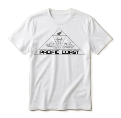 Pacific Coast Motorcycle Triangle Unisex T-Shirt - White