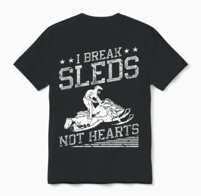 Funny Snowmobile Riding Unisex T-Shirt - Black