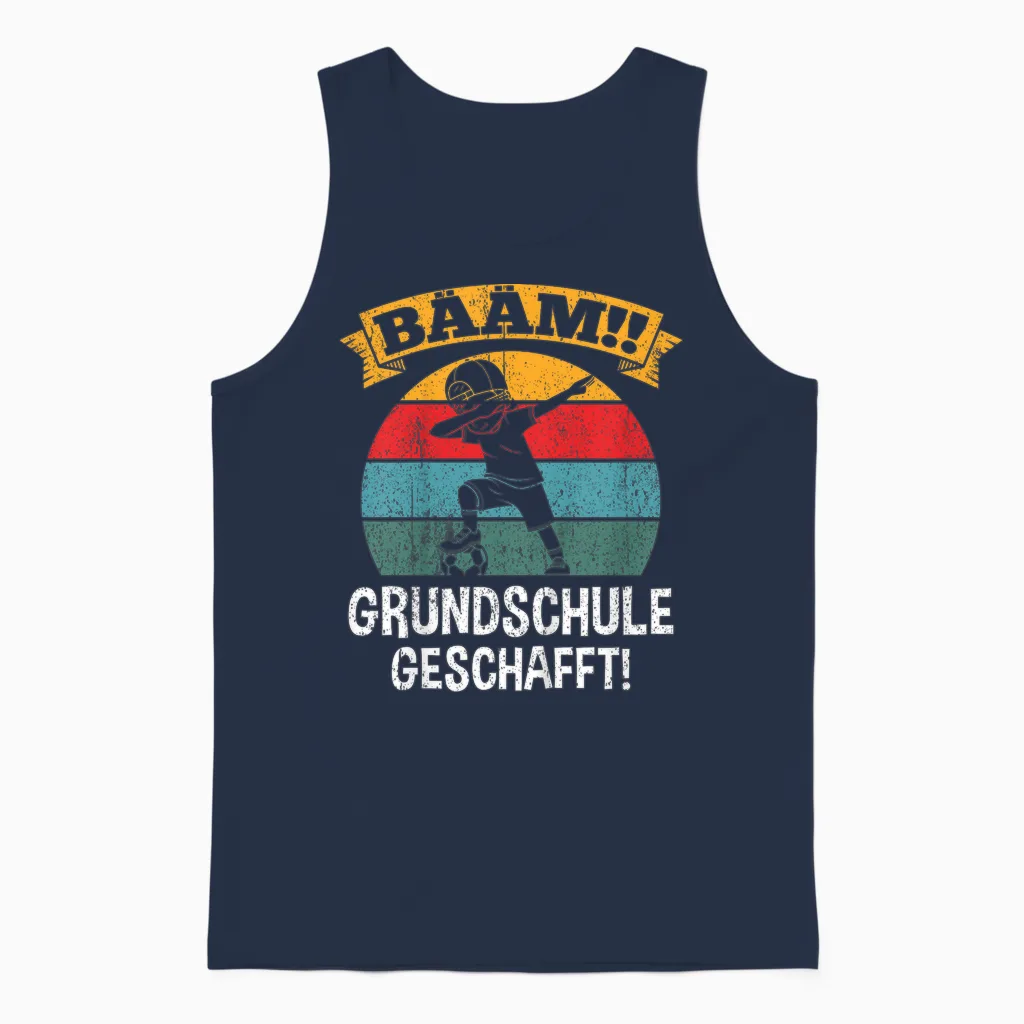 Bääm Grundschule Geschafft Absolvent Abschluss 2027 Unisex Tank Top in Navy