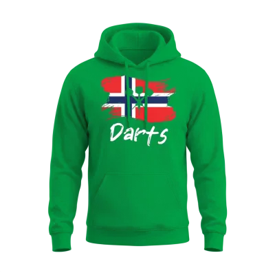 Darts Norway Flag Dart Throwing Country Unisex Hoodie - Irish Green