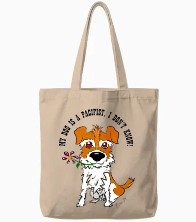 Dog Jack Russell Dog Tote Bags - Natural