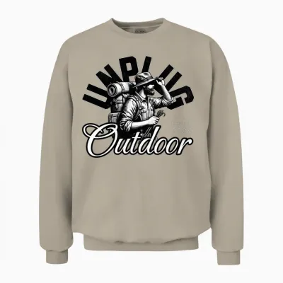 Unplug Outdoor Hiking Hike for a Hiker Unisex Sweatshirt - Sand