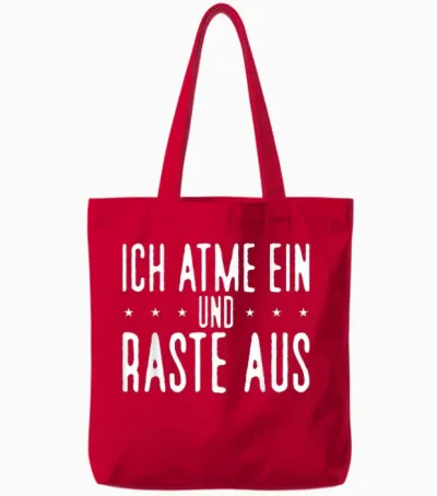 Ich Atme Ein Und Raste Aus Sarkasmus Lustiges Herren Tote Bags - Red