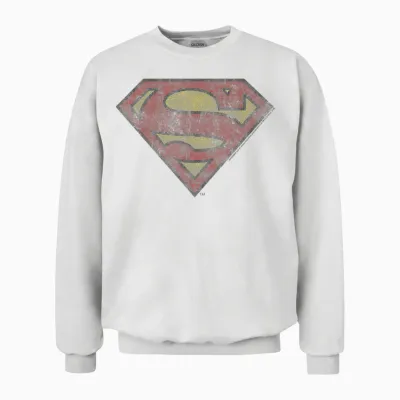 Dc Comics Superman Vintage Shield Unisex Sweatshirt - White