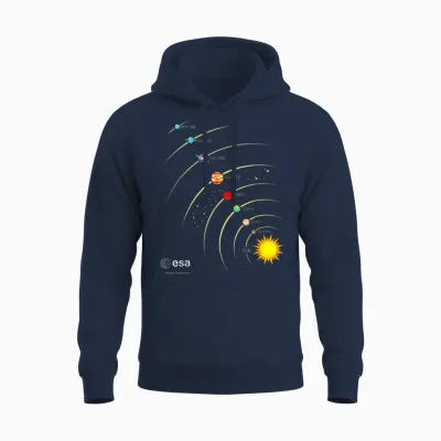 Esa Sonnensystem Planeten Sonne Umlaufbahn T-Shirt, Black Unisex Hoodie - Navy