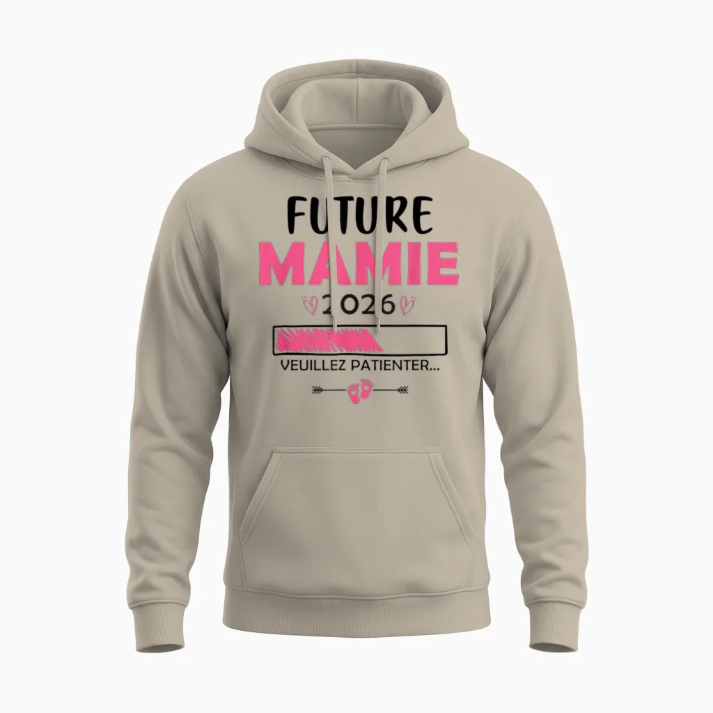 Pregnancy Announcement Grandma Unisex Hoodie in Sand