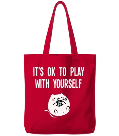 It's Ok to Play with Yourself Tote Bags - Red