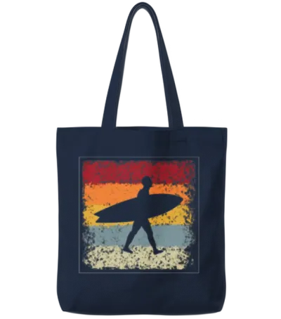 Surfer Retro Tote Bags - Navy
