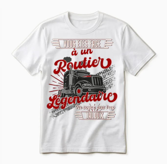 Road Humour Truck Driver Heavy Duty Vintage T-Shirt, Black Unisex T-Shirt in White