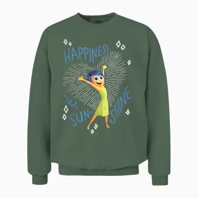 Pixar Inside Out 2 Joy Happiness T-Shirt, Yellow, S Unisex Sweatshirt - Military Green