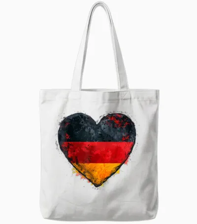 Germany T-Shirt Heart with the German Flag Germany Tote Bags - White
