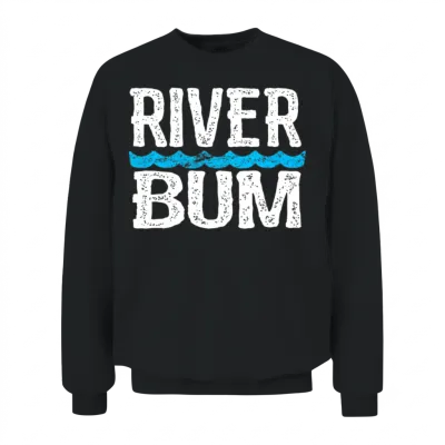 River Bum Floating Float Camping Vacation Rat Unisex Sweatshirt - Black