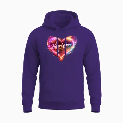 Buntes Schwungvolles Herz - Herzbeben Unisex Hoodie - Purple