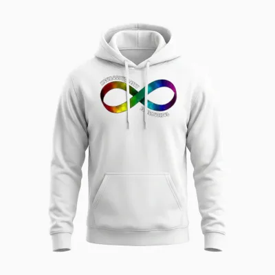 Neurodiversity Rainbow Autism Neurodivergent Adhd Unisex Hoodie - White