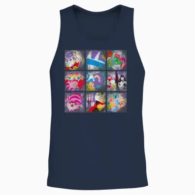 Disney Alice in Wonderland Stage Signs T-Shirt, Black, S Unisex Tank Top - Navy
