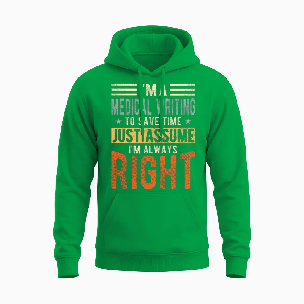 Medical Writing Unisex Hoodie in Irish Green