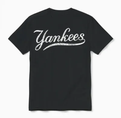 Yankee Vintage Retro Style Tee, Classic 70s & 80s Unisex T-Shirt - Black