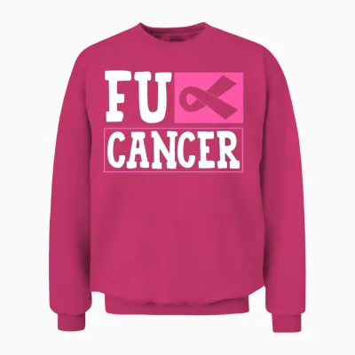 Fuck Cancer Breast Cancer Awareness Unisex Sweatshirt - Heliconia