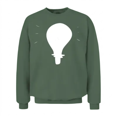 Glow Light Bulb Light Icon Unisex Sweatshirt - Military Green