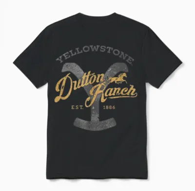 Yellowstone Dutton Ranch Est 1886 Iconic Logo Team Style T-Shirt, Black Unisex T-Shirt - Black