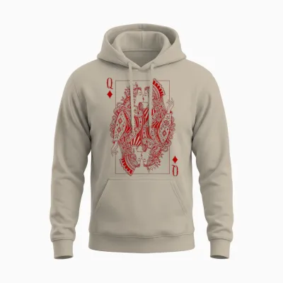 Lesbian Queens Kissing Card Game Lgbt Pride Two Brides Unisex Hoodie - Sand