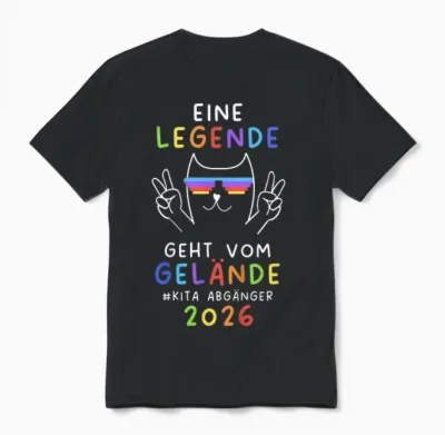 Kinder Kita Abgänger 2026 Kindergarten Geschafft Unisex T-Shirt - Black