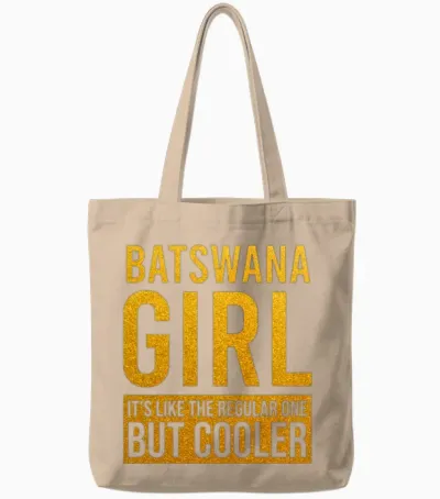 Batswana Girl Funny Tote Bags - Natural