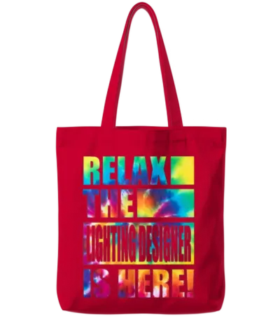 Relax the Lighting Designer Is Here Tote Bags - Red