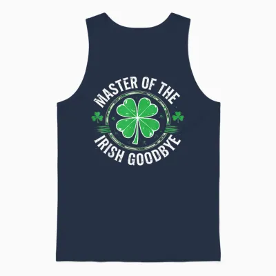Most Likely to Do an Irish Goodbye Funny St. Patrick Unisex Tank Top - Navy