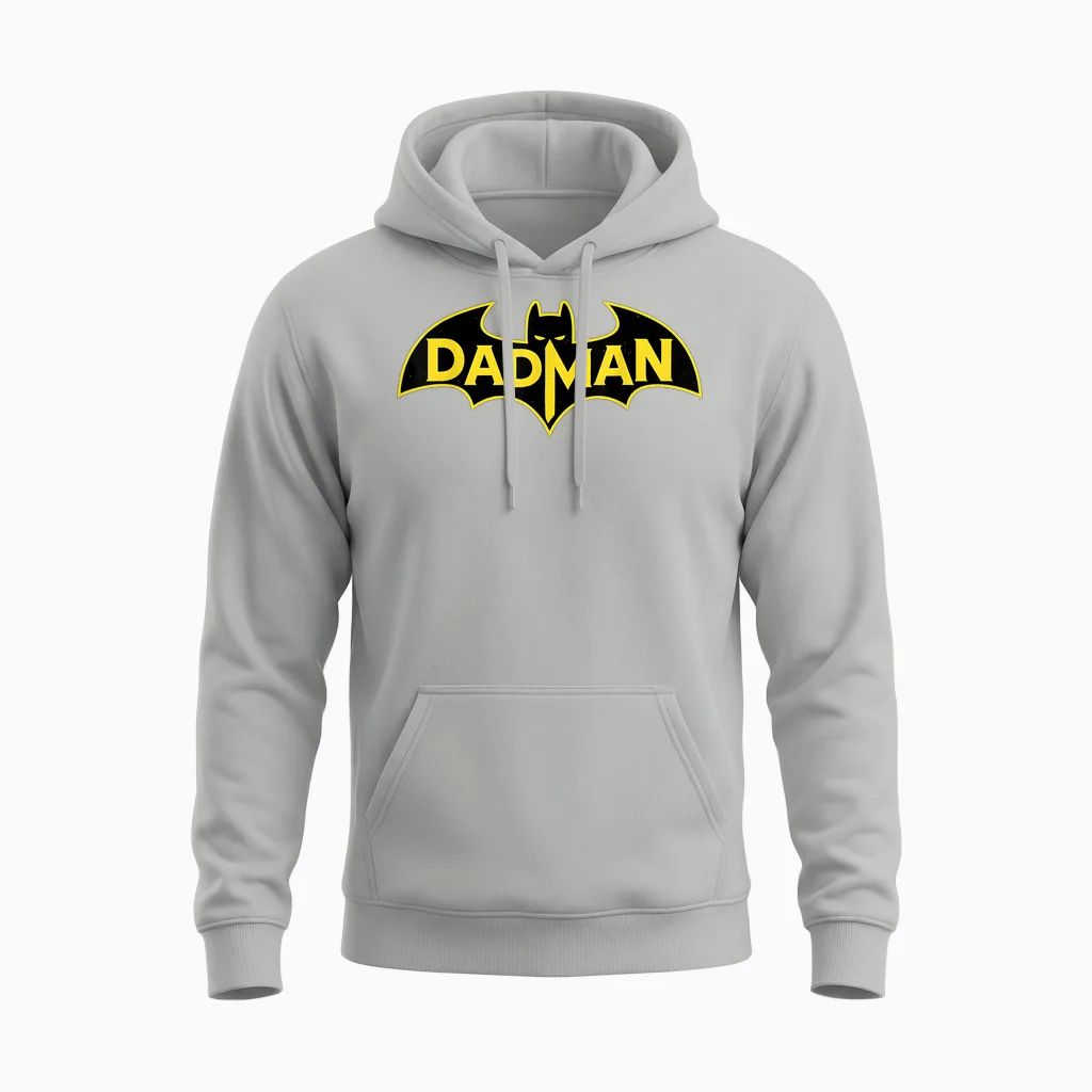 Dadman - Funny Superhero Dad Unisex Hoodie in Ash