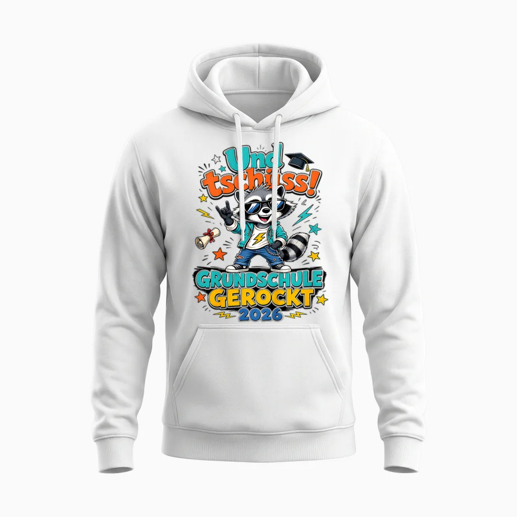 Kinder Grundschule Gerockt 2026 Und Tschßss Abgänger Absolvent Unisex Hoodie in White