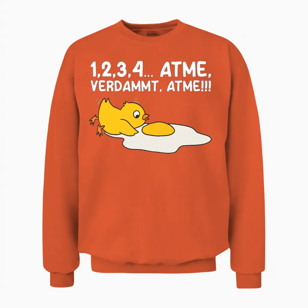 Funny German Quote Memes & Humor Gift Unisex Sweatshirt in Orange