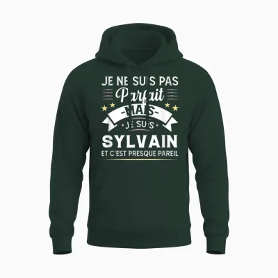 Gift Idea Personalised Name Sylvain Humour Man Unisex Hoodie - Forest